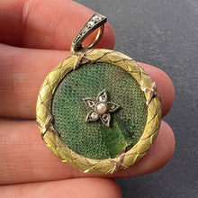 Load image into Gallery viewer, Lucky Star Shagreen 18 Karat Yellow Gold Pearl Diamond Charm Pendant