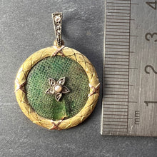 Load image into Gallery viewer, Lucky Star Shagreen 18 Karat Yellow Gold Pearl Diamond Charm Pendant