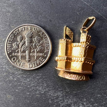 Load image into Gallery viewer, French Monaco Castle 18K Yellow Gold Charm Pendant