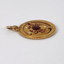 Load image into Gallery viewer, Italian Cancer Crab Zodiac 18K Yellow Gold Enamel Charm Pendant