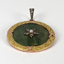 Load image into Gallery viewer, Lucky Star Shagreen 18 Karat Yellow Gold Pearl Diamond Charm Pendant