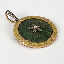 Load image into Gallery viewer, Lucky Star Shagreen 18 Karat Yellow Gold Pearl Diamond Charm Pendant