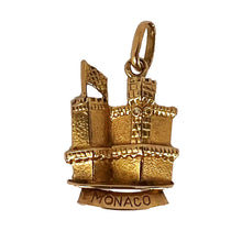 Load image into Gallery viewer, French Monaco Castle 18K Yellow Gold Charm Pendant