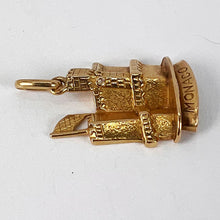 Load image into Gallery viewer, French Monaco Castle 18K Yellow Gold Charm Pendant
