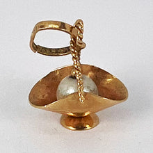 Load image into Gallery viewer, Basket 18K Yellow Gold Pearl Charm Pendant