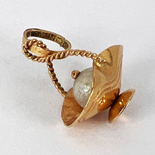 Load image into Gallery viewer, Basket 18K Yellow Gold Pearl Charm Pendant