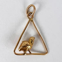 Load image into Gallery viewer, Easter Chick Triangle 18K Yellow Gold Charm Pendant