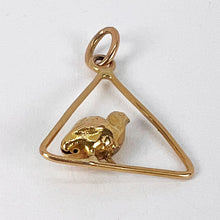 Load image into Gallery viewer, Easter Chick Triangle 18K Yellow Gold Charm Pendant