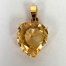 Load image into Gallery viewer, French 18K Yellow Gold Citrine Witch's Heart Charm Pendant