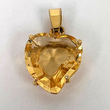 Load image into Gallery viewer, French 18K Yellow Gold Citrine Witch's Heart Charm Pendant