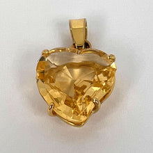 Load image into Gallery viewer, French 18K Yellow Gold Citrine Witch's Heart Charm Pendant