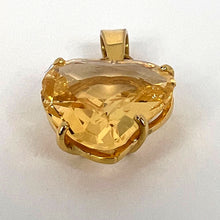 Load image into Gallery viewer, French 18K Yellow Gold Citrine Witch's Heart Charm Pendant