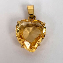 Load image into Gallery viewer, French 18K Yellow Gold Citrine Witch's Heart Charm Pendant