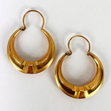 Load image into Gallery viewer, French 18 Karat Yellow Gold Creole Hoop Earrings