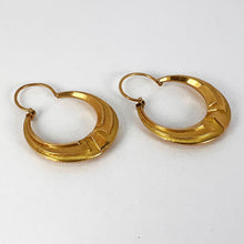 Load image into Gallery viewer, French 18 Karat Yellow Gold Creole Hoop Earrings