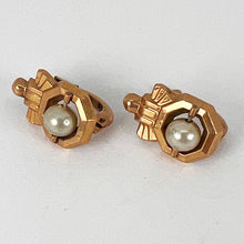 Load image into Gallery viewer, French 18 Karat Yellow Gold Pearl Earrings