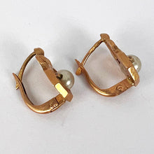 Load image into Gallery viewer, French 18 Karat Yellow Gold Pearl Earrings