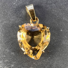 Load image into Gallery viewer, French 18K Yellow Gold Citrine Witch's Heart Charm Pendant