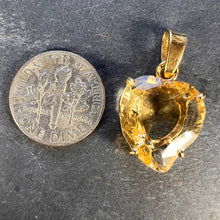 Load image into Gallery viewer, French 18K Yellow Gold Citrine Witch's Heart Charm Pendant