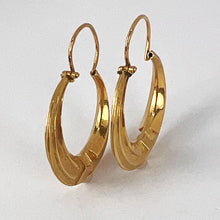 Load image into Gallery viewer, French 18 Karat Yellow Gold Creole Hoop Earrings