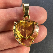 Load image into Gallery viewer, French 18K Yellow Gold Citrine Witch's Heart Charm Pendant