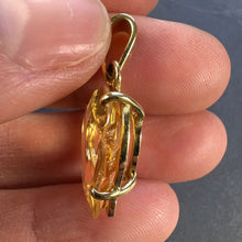 Load image into Gallery viewer, French 18K Yellow Gold Citrine Witch's Heart Charm Pendant