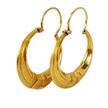 Load image into Gallery viewer, French 18 Karat Yellow Gold Creole Hoop Earrings