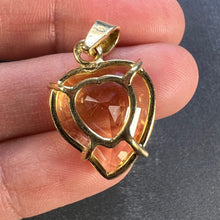 Load image into Gallery viewer, French 18K Yellow Gold Citrine Witch's Heart Charm Pendant