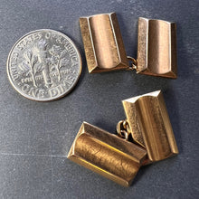 Load image into Gallery viewer, French Retro Tank-Style 18K Yellow Gold Cufflinks