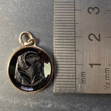 Load image into Gallery viewer, Black Onyx Intaglio 9K Yellow Gold Charm Pendant