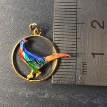 Load image into Gallery viewer, Pheasant 14K Yellow Gold Enamel Charm Pendant