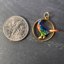 Load image into Gallery viewer, Pheasant 14K Yellow Gold Enamel Charm Pendant