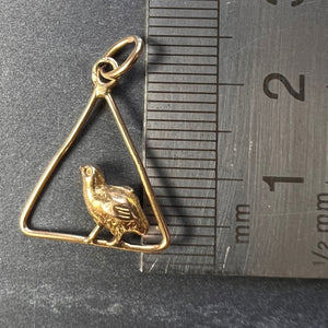 Easter Chick Triangle 18K Yellow Gold Charm Pendant