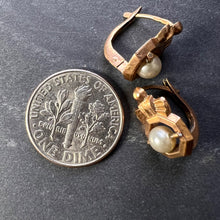 Load image into Gallery viewer, French 18 Karat Yellow Gold Pearl Earrings