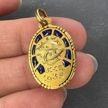 Load image into Gallery viewer, French Virgin Mary Plique A Jour Enamel 18K Yellow Gold Charm Pendant