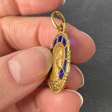 Load image into Gallery viewer, French Virgin Mary Plique A Jour Enamel 18K Yellow Gold Charm Pendant
