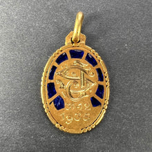 Load image into Gallery viewer, French Virgin Mary Plique A Jour Enamel 18K Yellow Gold Charm Pendant