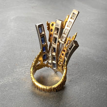 Load image into Gallery viewer, Charles de Temple Sapphire Diamond Amethyst 18K Yellow and White Gold Pinky Ring
