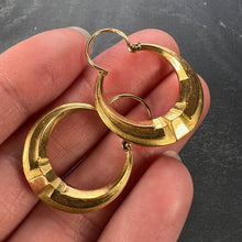 Load image into Gallery viewer, French 18 Karat Yellow Gold Creole Hoop Earrings