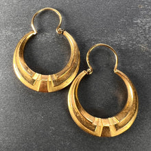 Load image into Gallery viewer, French 18 Karat Yellow Gold Creole Hoop Earrings