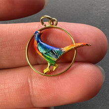 Load image into Gallery viewer, Pheasant 14K Yellow Gold Enamel Charm Pendant