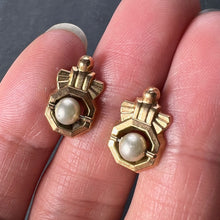 Load image into Gallery viewer, French 18 Karat Yellow Gold Pearl Earrings