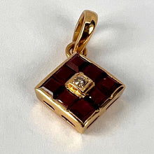 Load image into Gallery viewer, Ruby Diamond 18K Yellow Gold Angled Square Cluster Pendant