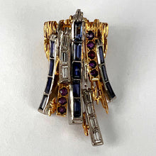 Load image into Gallery viewer, Charles de Temple Sapphire Diamond Amethyst 18K Yellow and White Gold Pinky Ring