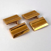 Load image into Gallery viewer, French Retro Tank-Style 18K Yellow Gold Cufflinks