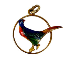 Load image into Gallery viewer, Pheasant 14K Yellow Gold Enamel Charm Pendant