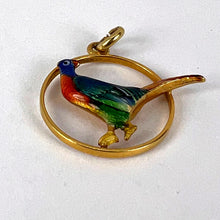 Load image into Gallery viewer, Pheasant 14K Yellow Gold Enamel Charm Pendant