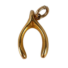 Load image into Gallery viewer, Lucky Wishbone 9K Yellow Gold Charm Pendant