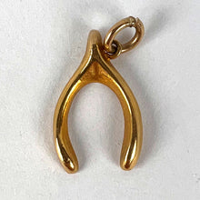 Load image into Gallery viewer, Lucky Wishbone 9K Yellow Gold Charm Pendant