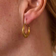 Load image into Gallery viewer, French 18 Karat Yellow Gold Creole Hoop Earrings